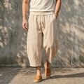 Men\u2019s Summer Cotton Linen Harem Shorts | Loose Knee-Length Baggy Pants | Elastic Waist Casual Beach, Daily Wear product logo