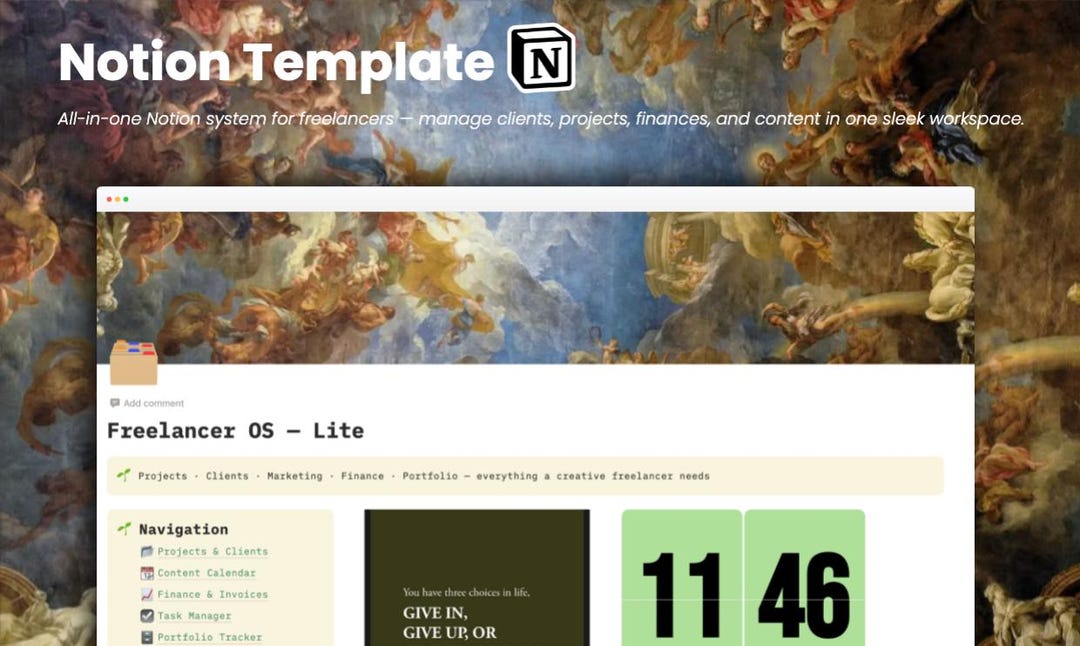 Freelancer OS Notion Template | All-in-one Dashboard for Clients ...