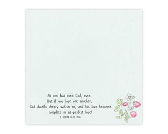 Love One Another Post-it Note Pads | Bible Verse Floral Sticky Notes
