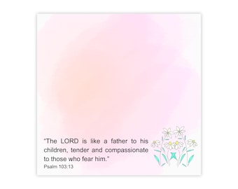 Psalm 103:13 Floral Scripture Post-it Note Pads | Christian Sticky Notes