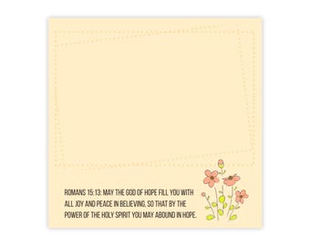 Floral Scripture Note Pad Post-it® Note Pads | Romans 15:13 sticky notes