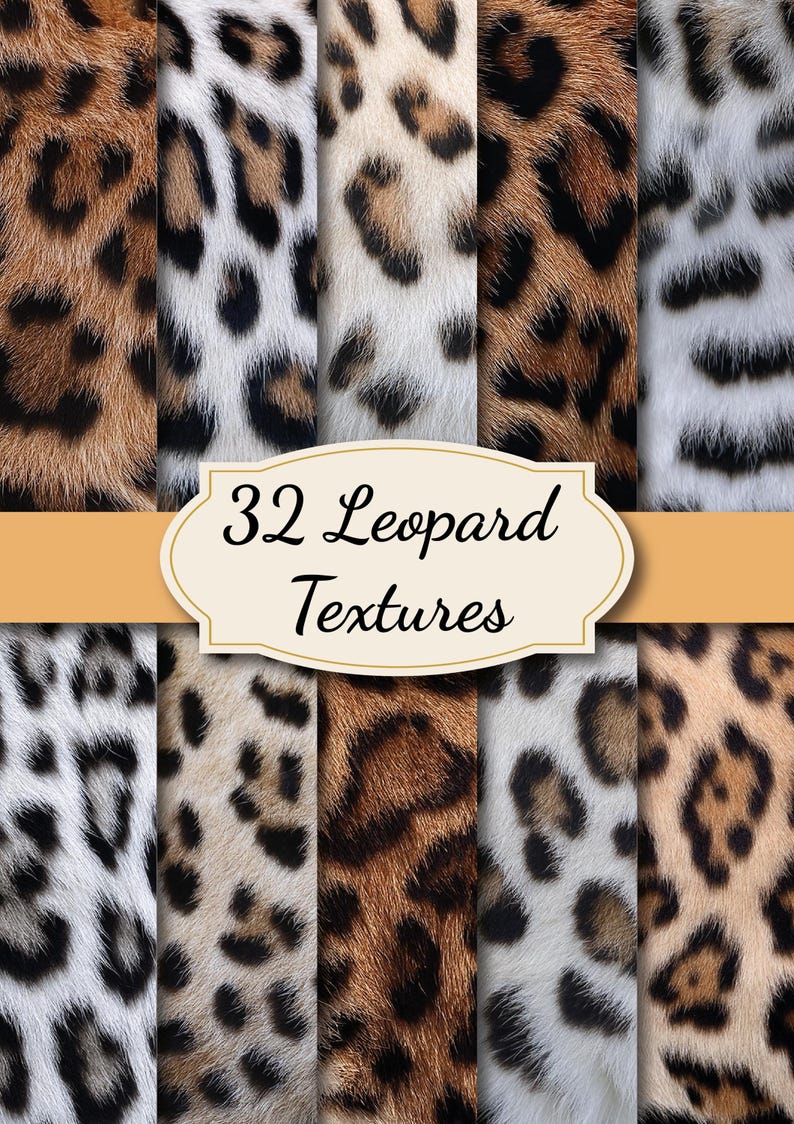Leopard Print Digital Paper | Printable A4 PDF | Animal Print ...
