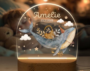 Luce notturna per bambini: personalizzabile con il nome - Decorazione accogliente per la cameretta