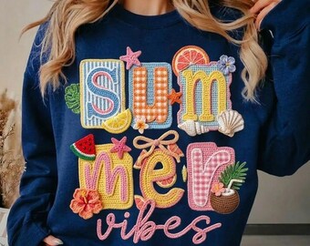 Summer Vibes | Design Saisonnier Coloré & Effet Crochet 3D – PNG Numérique