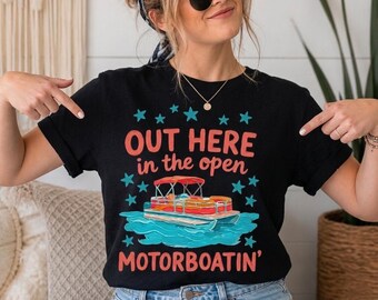 Motorboatin' Pontoon Boat PNG - Summer Lake Life Sublimation Design - Funny Boating - Digital Download PNG