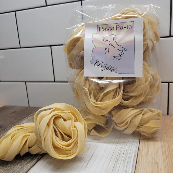 Artisanal Fettuccine Pasta: Homemade, Bronze-Cut, 1 lb