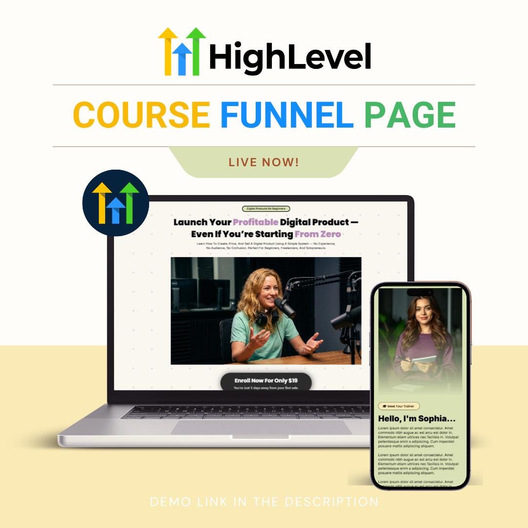 Gohighlevel Course Funnel Template, Landing Page for Coaches (snapshot ...