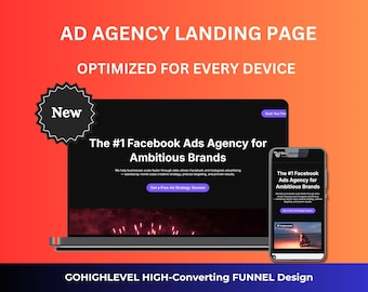 Plantilla web para agencia de marketing / Embudo de anuncios de Facebook de GoHighLevel