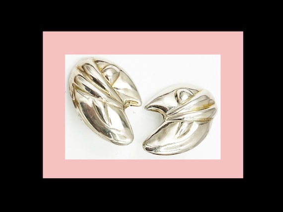 Earrings, Mexico, Solid Sterling Silver, Signed, - image 1