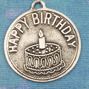 Charm  by Beau. Sterling Silver. Happy Birthday Cake Personalized. Repurpose