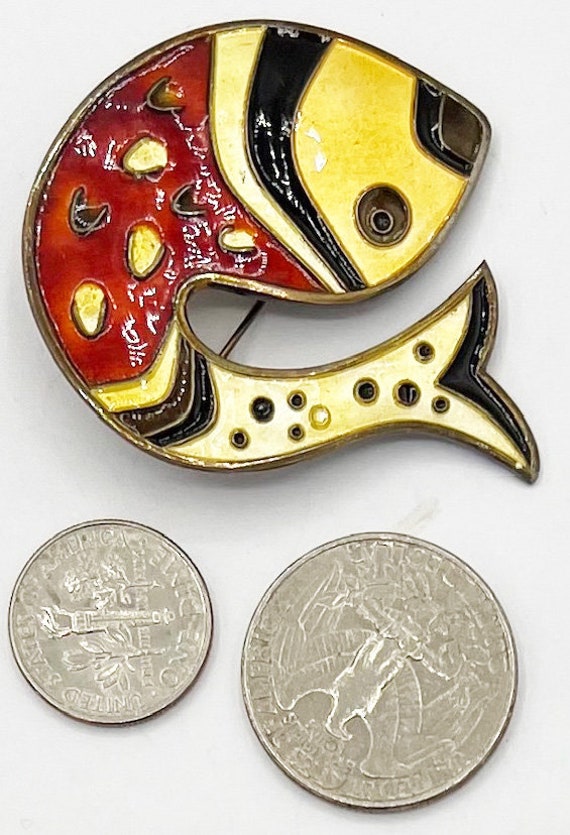 David-Andersen Bright enameled Fish Brooch. Vinta… - image 3