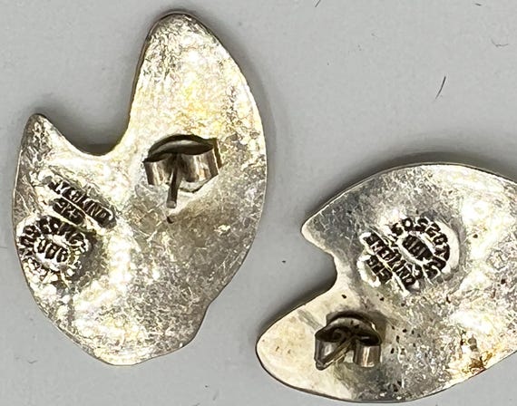 Earrings, Mexico, Solid Sterling Silver, Signed, - image 5