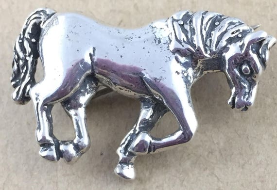 Horse Brooch Pin in Sterling Silver Vintage. copy… - image 5