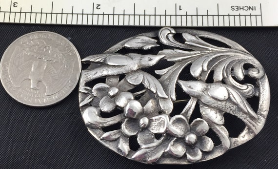 Vintage Cast Sterling Silver Birds and Flowers  B… - image 3