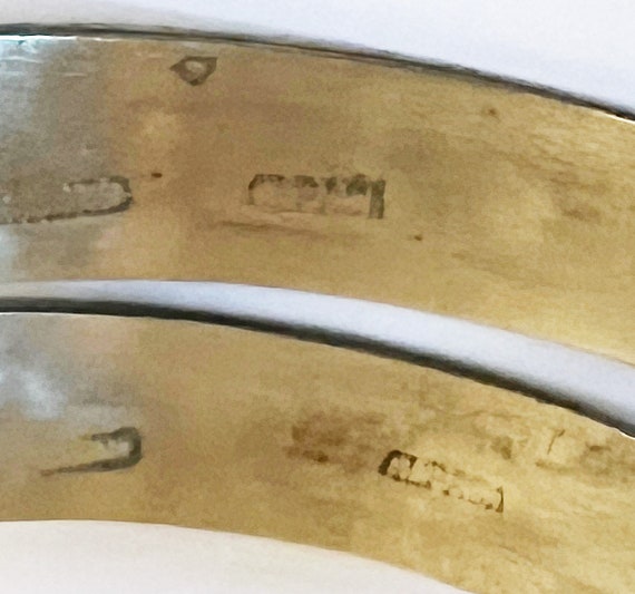 Two Silver and Abalone shell matching Bangle Brac… - image 9