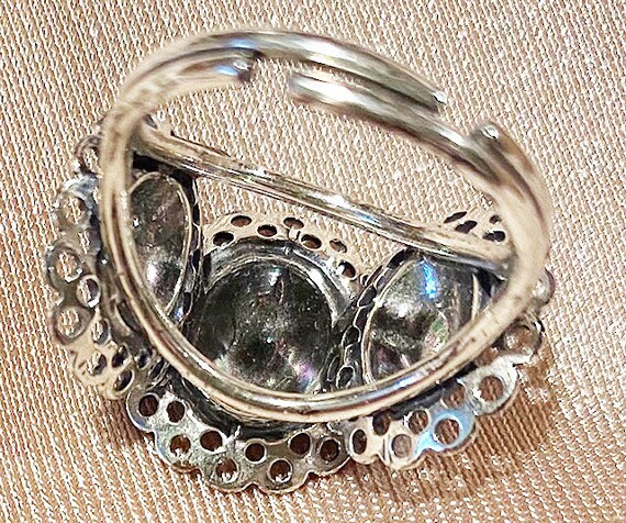 Beau Vintage Sterling Silver Ring Size 6 Adjustab… - image 7