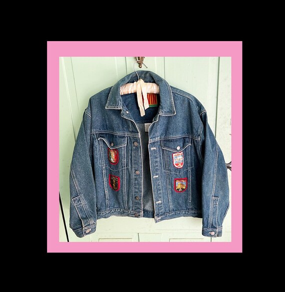Jacket Blue Denim Girls  1980's PreWorn Vintage C… - image 1
