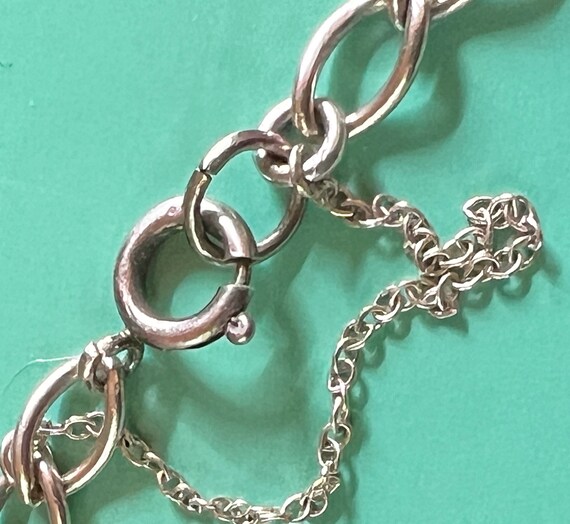 Sterling Silver single loop Charm Bracelet Vintag… - image 6