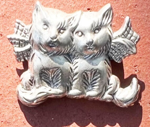 Little Kittens Scatter Pin/Brooch Sterling Silver… - image 2