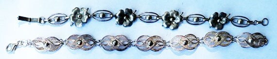 Two (2) Bracelets, Link, Sterling Silver. Vintage… - image 8