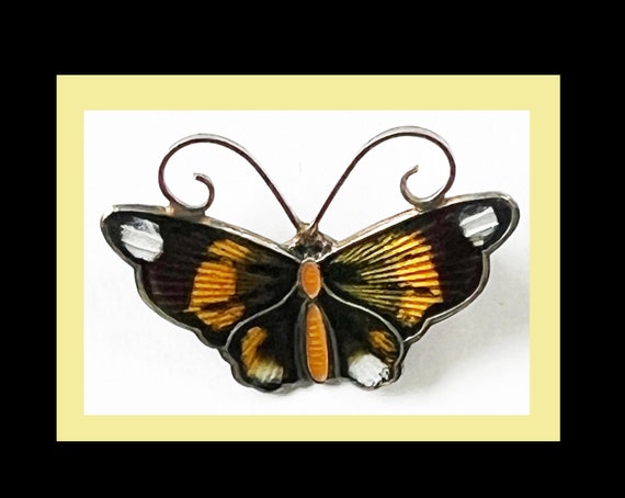 Butterfly Brooch David-andersen, Norway, Signed, Sterling Enameled