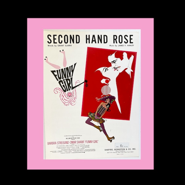 Second Hand Rose.  Vintage Sheet Music . Funny Girl 1921 Barbara Streisand