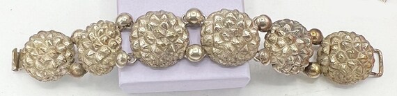 CINI Sterling Silver Repousse Pinecone Link Brace… - image 3