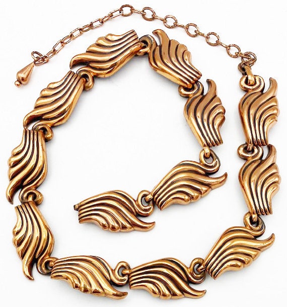 RENOIR Vintage Copper Link Necklace Signed 19 inc… - image 7