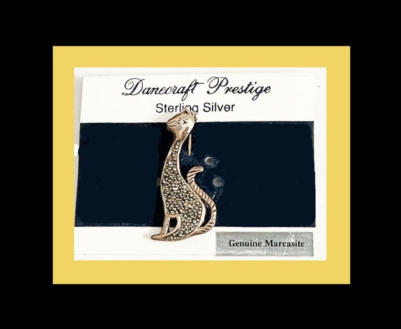 Danecraft Sterling Silver and Marcasite Cat Scatt… - image 1
