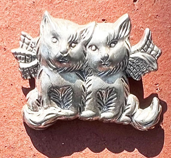 Little Kittens Scatter Pin/Brooch Sterling Silver… - image 6