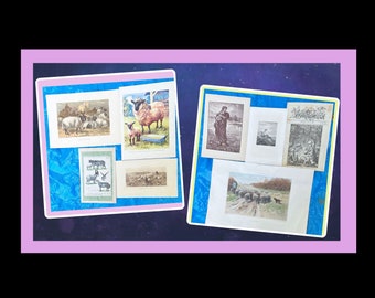 Collection Sheep Prints Miscl on paper loose unframed from scrapbook