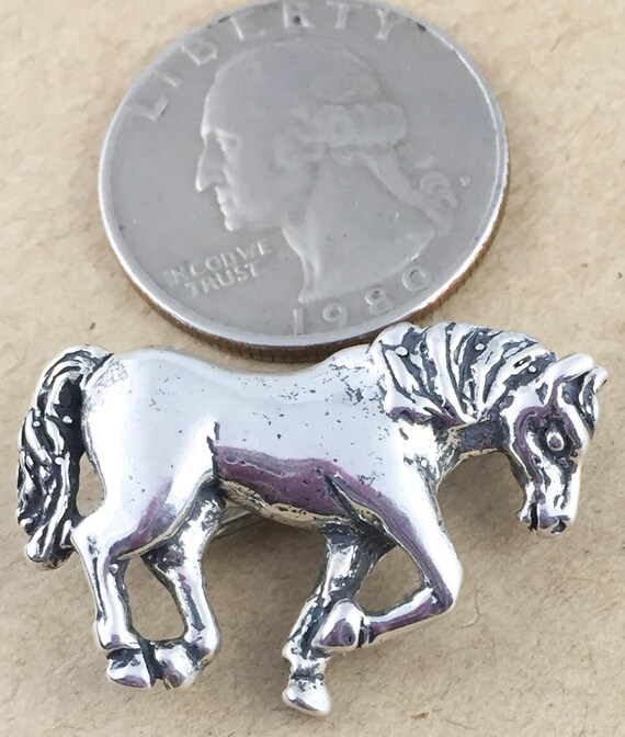 Horse Brooch Pin in Sterling Silver Vintage. copy… - image 3