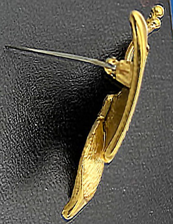 Monet Vintage Gold Tone Butterfly Brooch, Signed - image 4