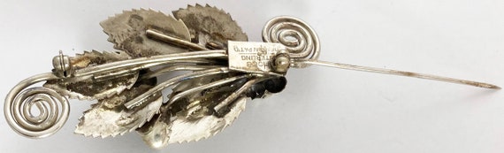 Hobe Floral Brooch Sterling Silver Signed Vintage… - image 4