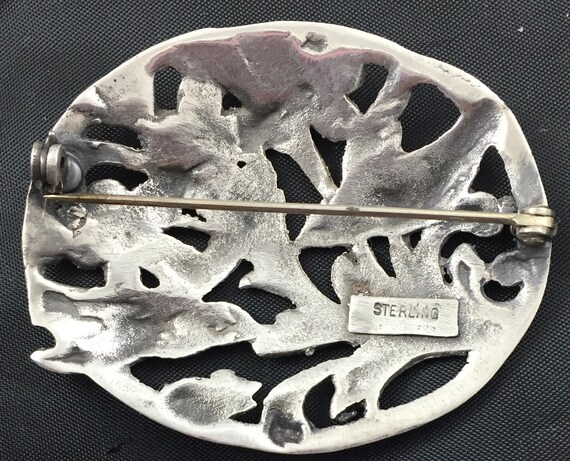 Vintage Cast Sterling Silver Birds and Flowers  B… - image 4