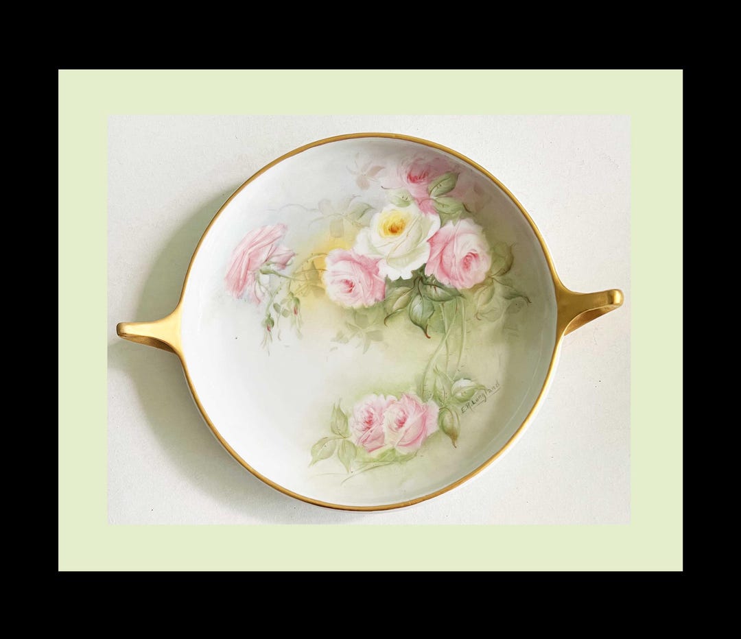 Rosenthal Roses Rosenthal Donatello Hand Painted Dish - Roses - Porcelain -double ...