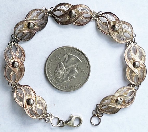 Two (2) Bracelets, Link, Sterling Silver. Vintage… - image 6