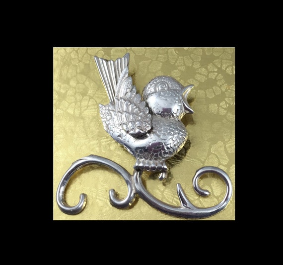 LANG  Baby Song Bird Pin Brooch  Sterling Silver … - image 1