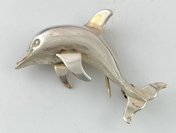 Porpoise Dolphin Pin Brooch by Beau Sterling Silv… - image 7