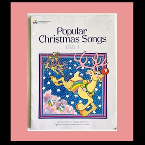 Popular Christmas Songs.  Piano level 1.  Vintage sheet music  24 pages  1986