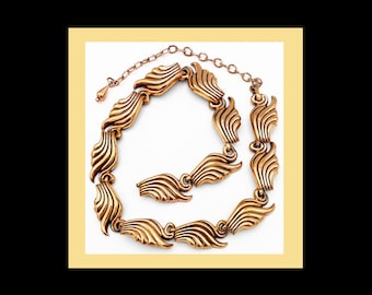 RENOIR Vintage Copper Link Necklace Signed 19 inches