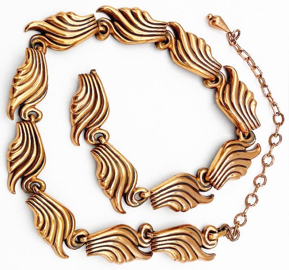 RENOIR Vintage Copper Link Necklace Signed 19 inc… - image 10