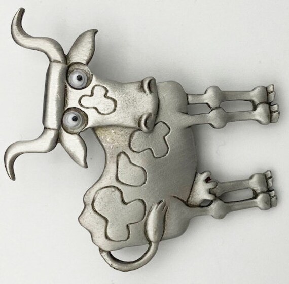 Pewter Cow Brooch by JJ Jonette - image 7