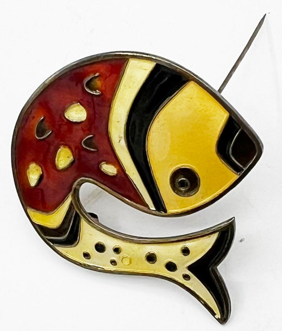 David-Andersen Bright enameled Fish Brooch. Vinta… - image 5