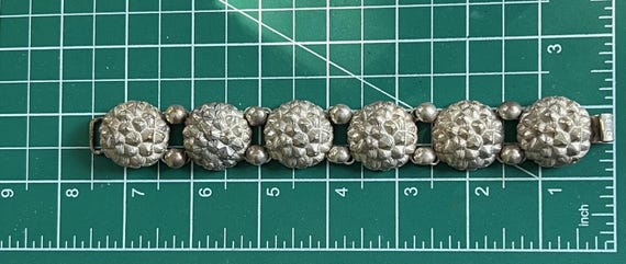 CINI Sterling Silver Repousse Pinecone Link Brace… - image 2