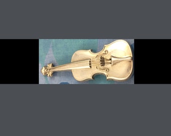 Vintage Lang Violin Fiddle brooch in Sterling Silver. Hallmarked. #3 of 3 in inventory.