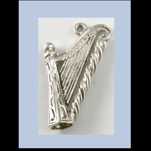 CELTIC HARP Charm Sterling Silver  English  hallmarked