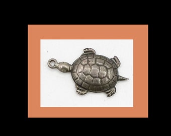 Turtle/Tortoise  Charm. Sterling Silver. Vintage. No hallmark.