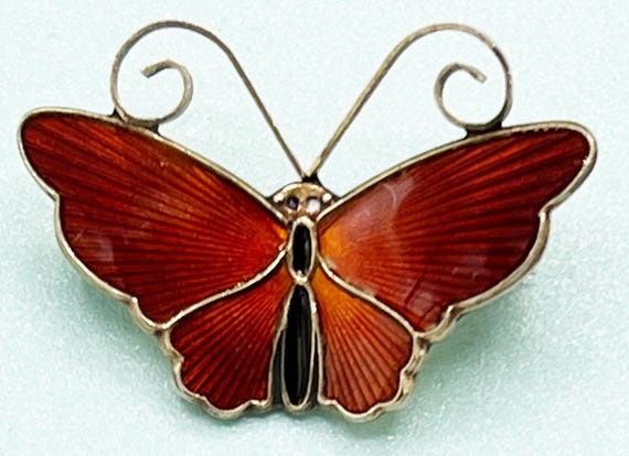 Vintage David-Andersen Red Enamel Butterfly Brooc… - image 10