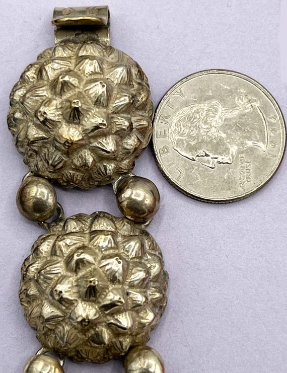 CINI Sterling Silver Repousse Pinecone Link Brace… - image 4